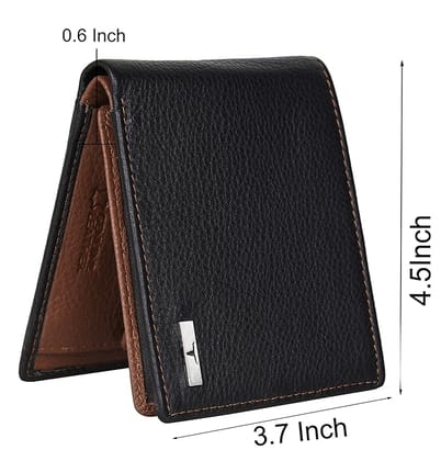 *Black Leather Bifold Wallet for Men High-quality leather construction