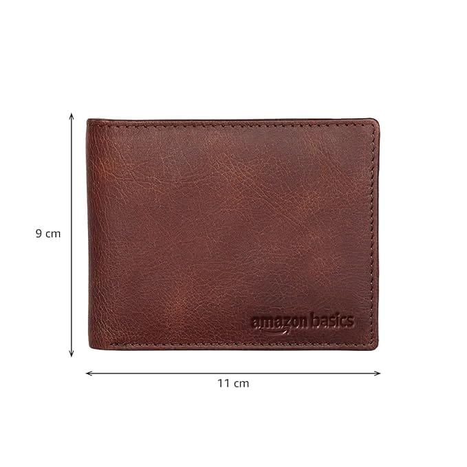 Genuine Leather Bifold Wallet for Men, Brown