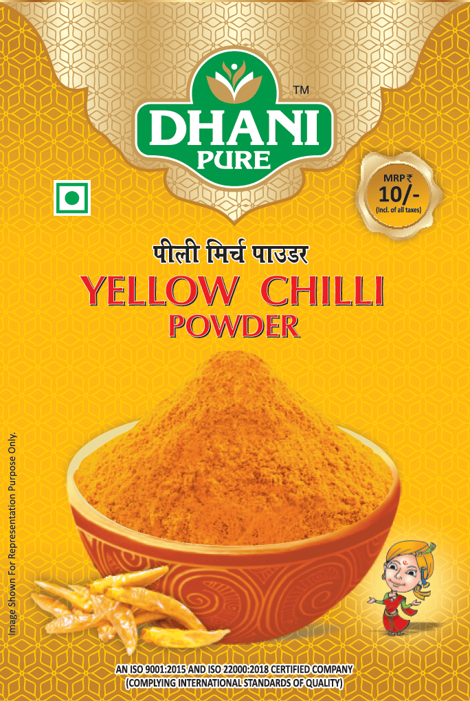 Dhani Pure Yellow Chilli Powder Box (MRP : RS. 10/- ONLY)