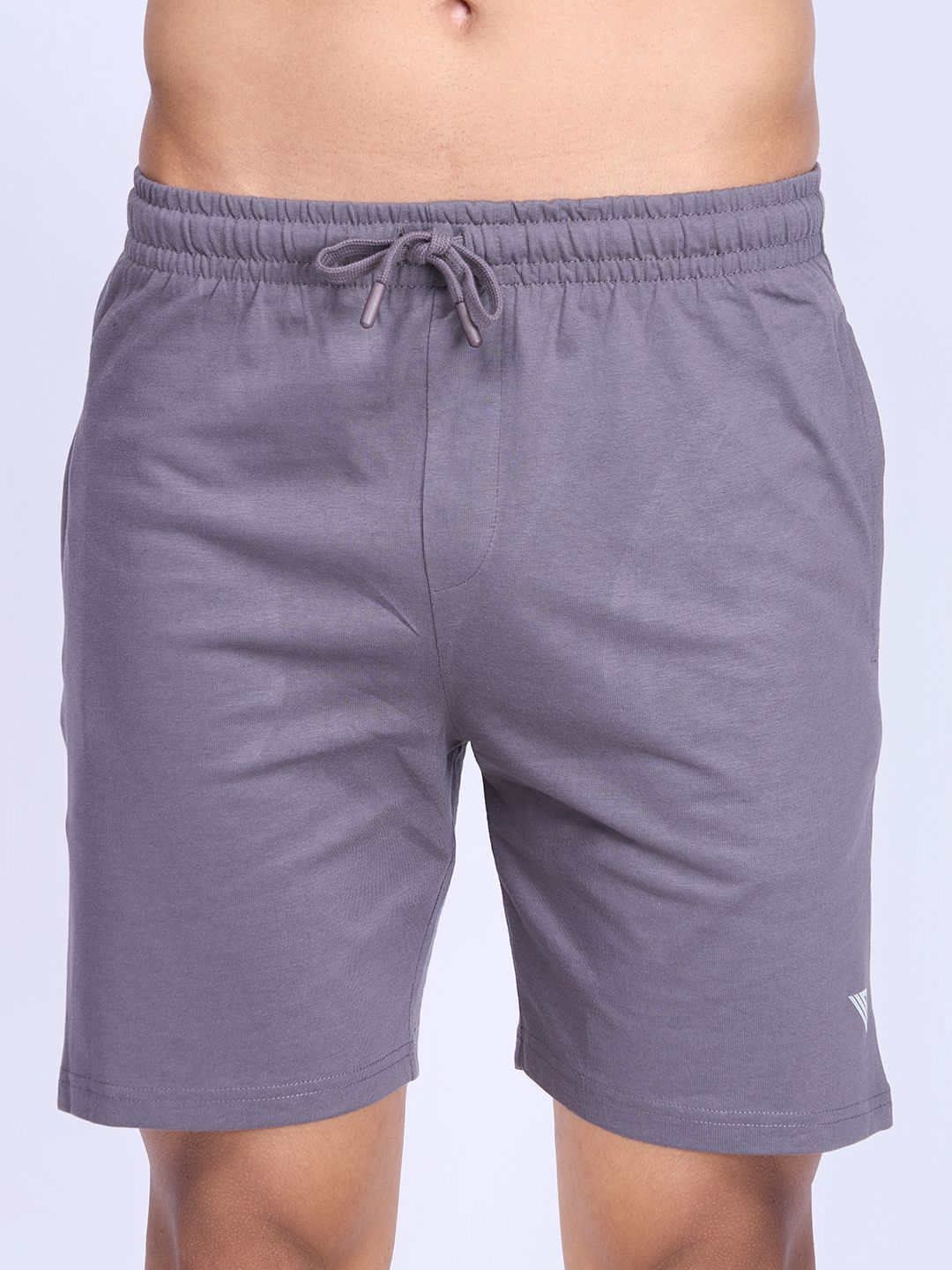 Men's Super Combed Cotton Smart Fit One Side Zipper Shorts Grey-ES5