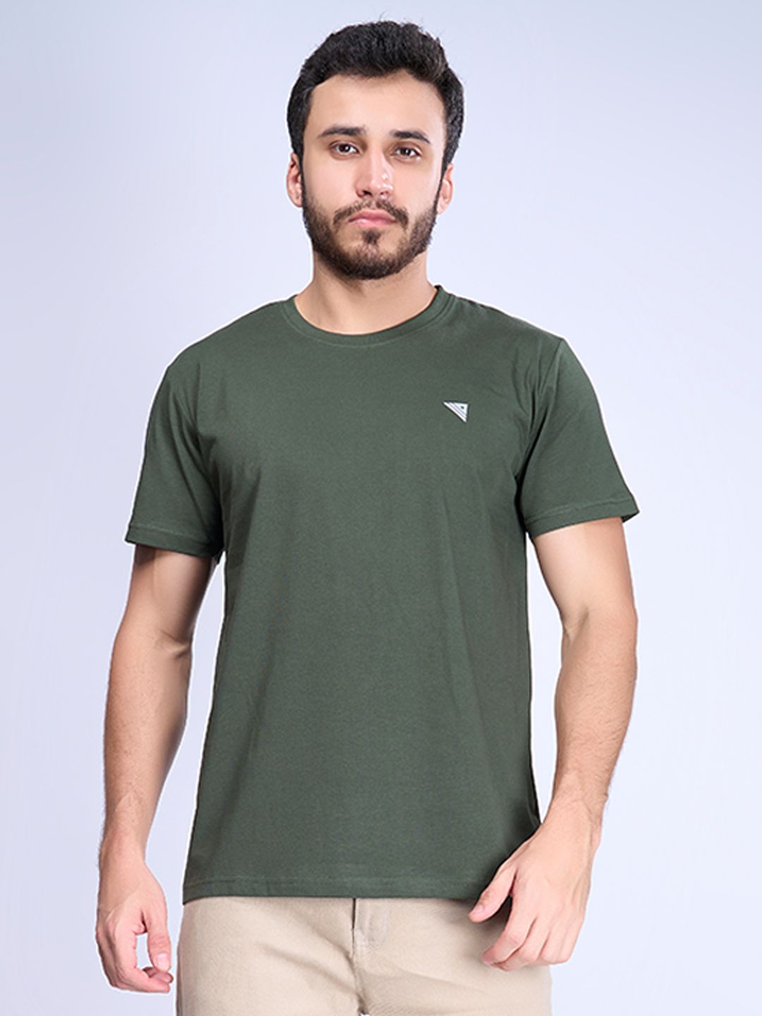 Mens 100% Cotton Hunter Green Half Sleeves Expert Tee - ET5