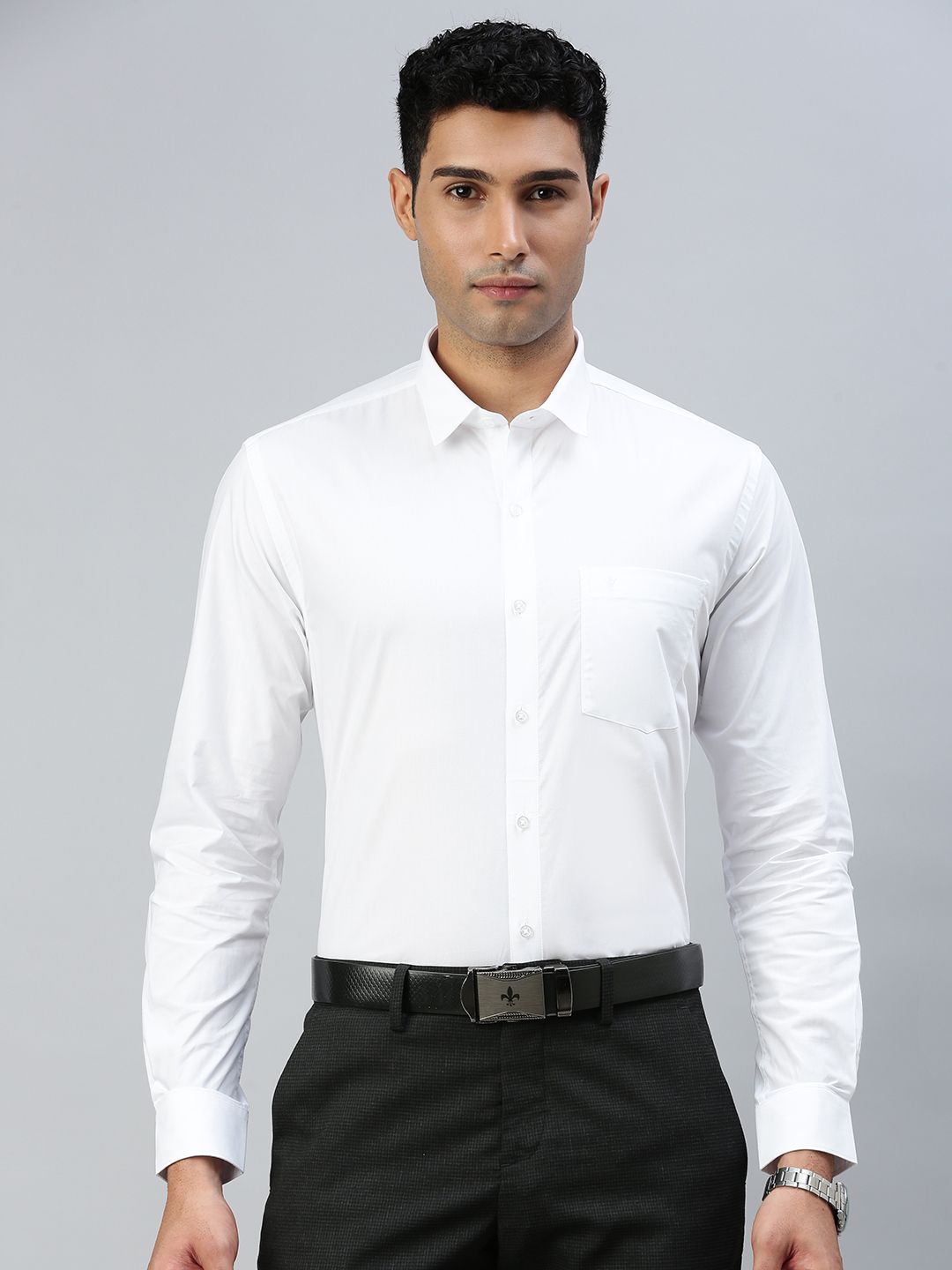 Mens 100% Cotton Full Sleeves White Shirt Super Faast