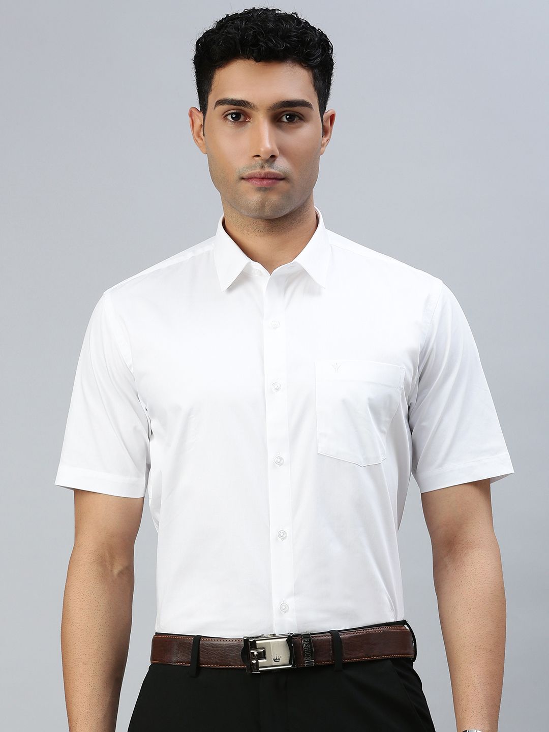 Mens Stain Proof White Shirt Half Sleeves Clean White