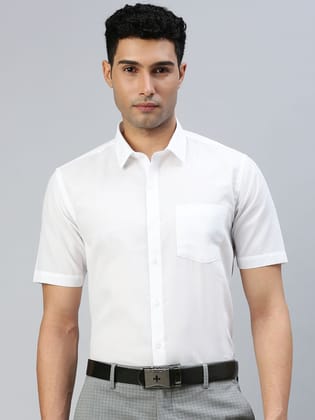 Mens Cotton Mixed White Shirt Half Sleeves Nanow