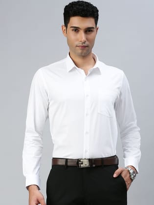 Mens 100% Cotton White Shirt Full Sleeves Cool Cotton