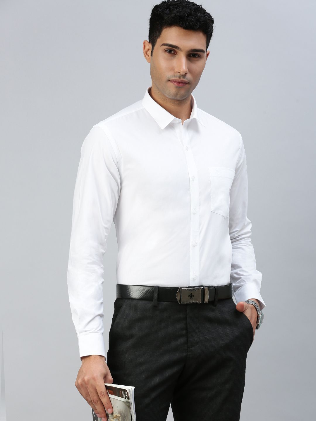 Mens 100% Cotton White Shirt Full Sleeves Breeze Cotton