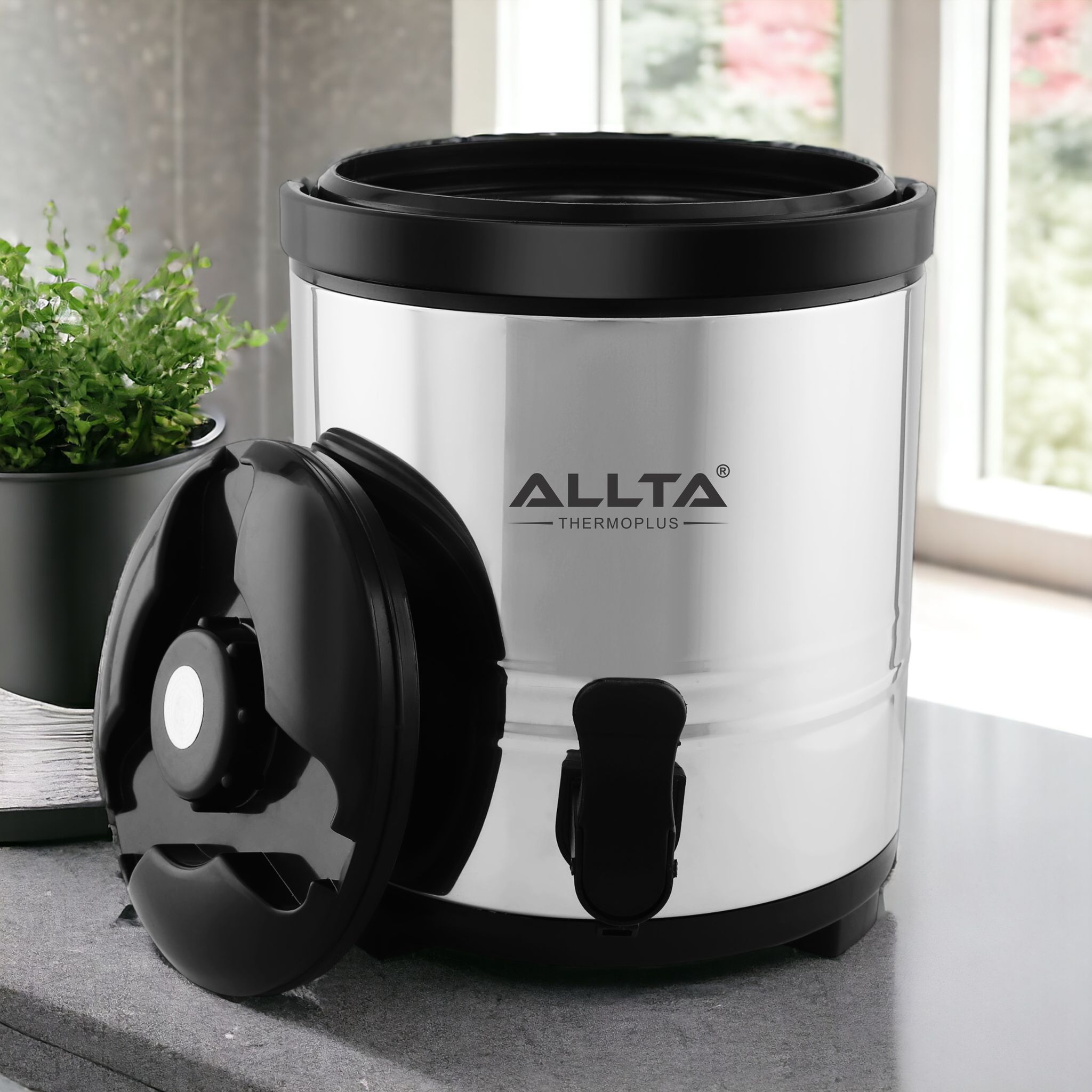 ALLTA Titan Stainless Steel Water Camper Jug 12 Litres | Dispenser With Tap For Hot And Cold Beverages | Tea Pot | Coffee Flask