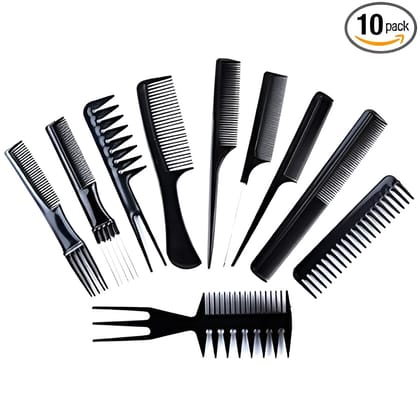  10 Pack Professional Hairdressing Combs Set, Anti-Static Hair Comb for Salon Hair Styling, Hair Coloring, Teasing, Cutting, Foiling, Highlighting, Detangling, Backcombing