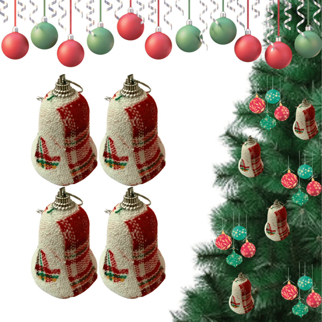 Wanna Party Red & White Bell Hanging - 4PC