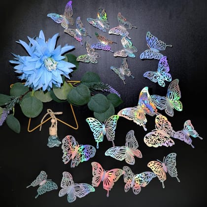 Wanna Party Iridescent Butterfly w/Stickers - 12 PC