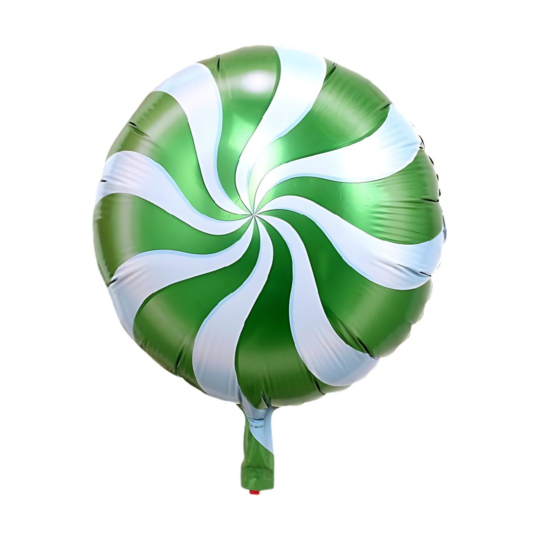 Wanna Party Lime Green Round Lollipop Candy Theme Balloon 18"