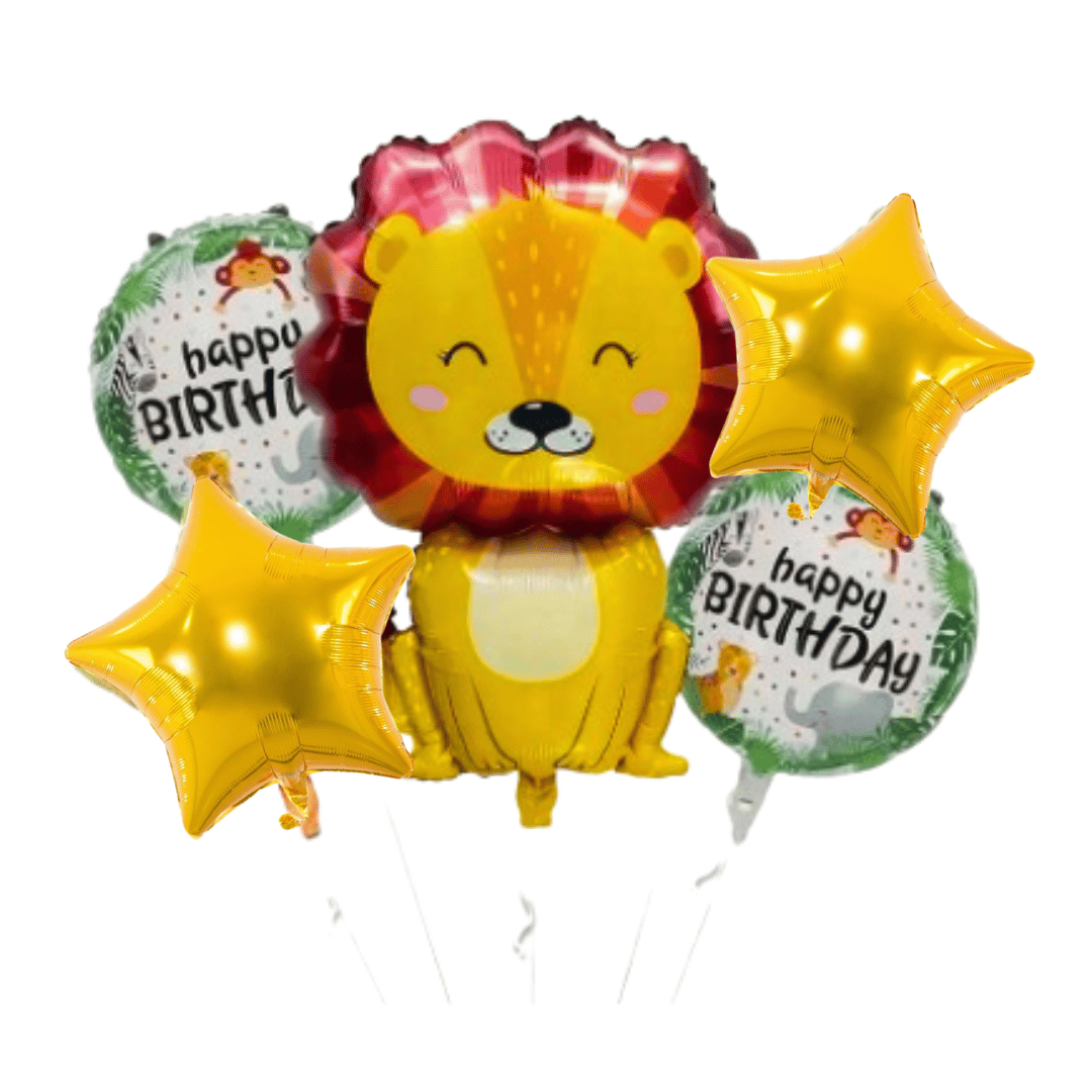 Wanna Party Jungle Animal Lion Balloon Set - 5PC