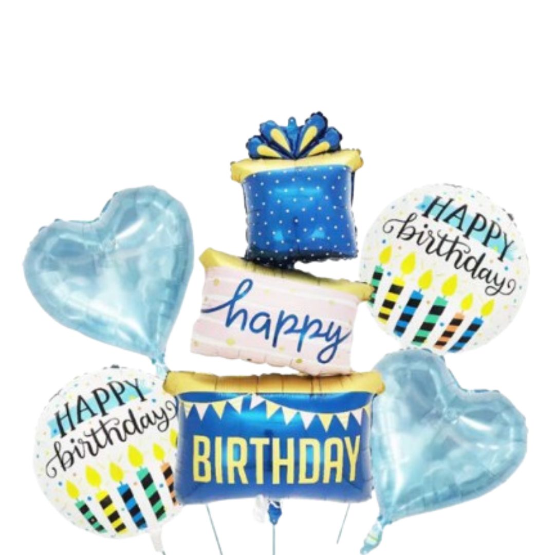 Wanna Party Happy Birthday 3 Layer Cake Blue Set - 5PC