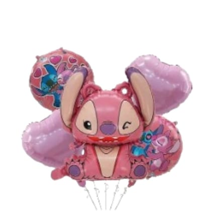 Wanna Party Pink Stitch Theme Birthday Balloons Set - 5PC