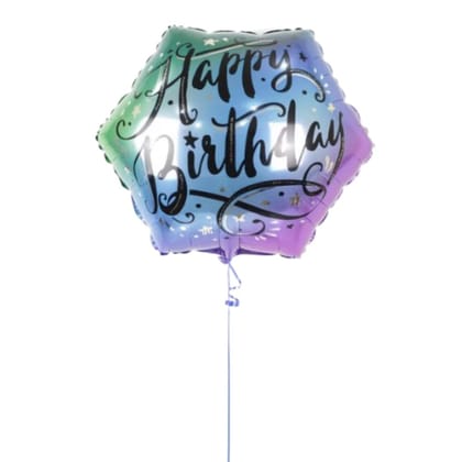 Wanna Party Hexagon Shaped Purple Birthday Balloon 22"