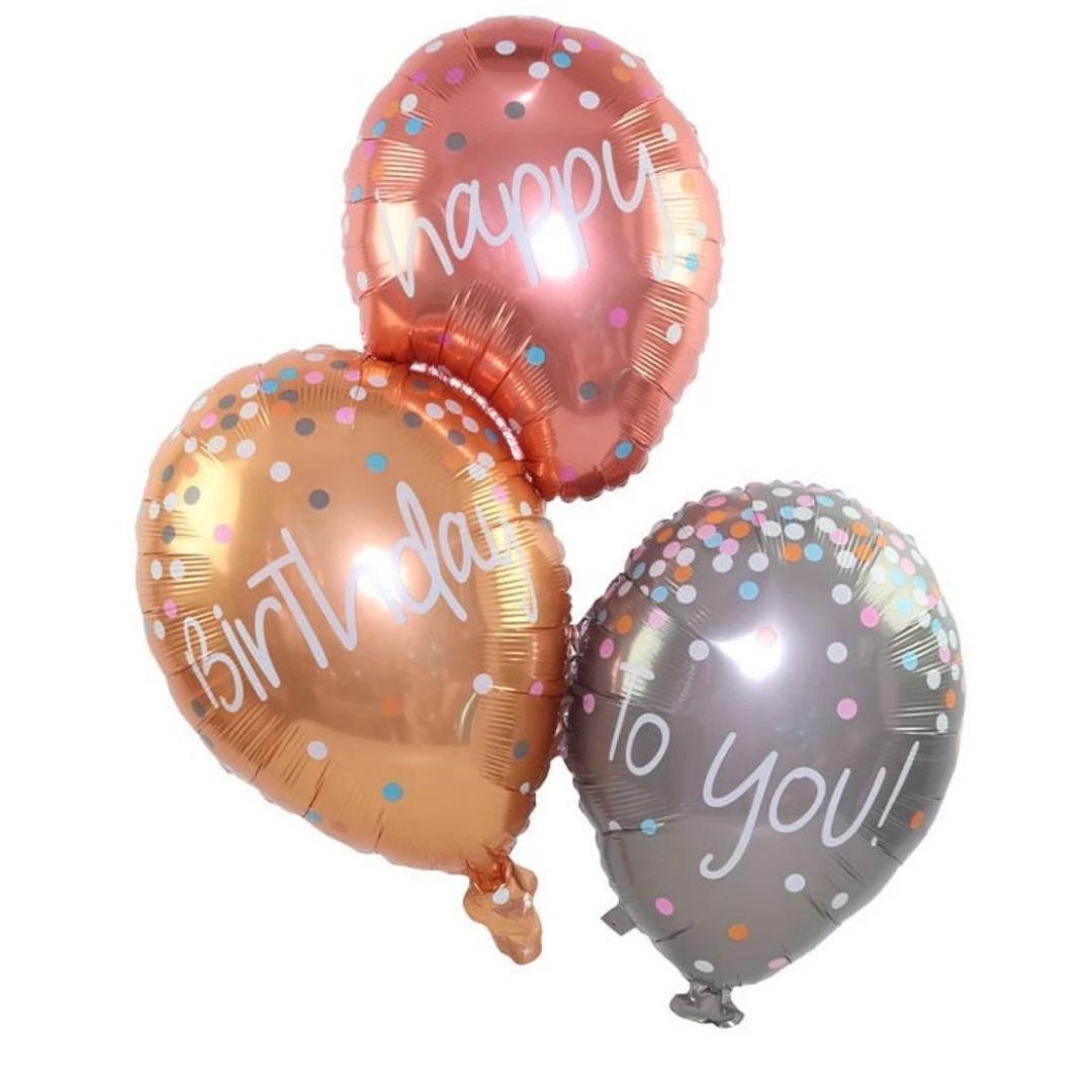 Wanna Party Happy Birthday with 3 Balloons Super Shape