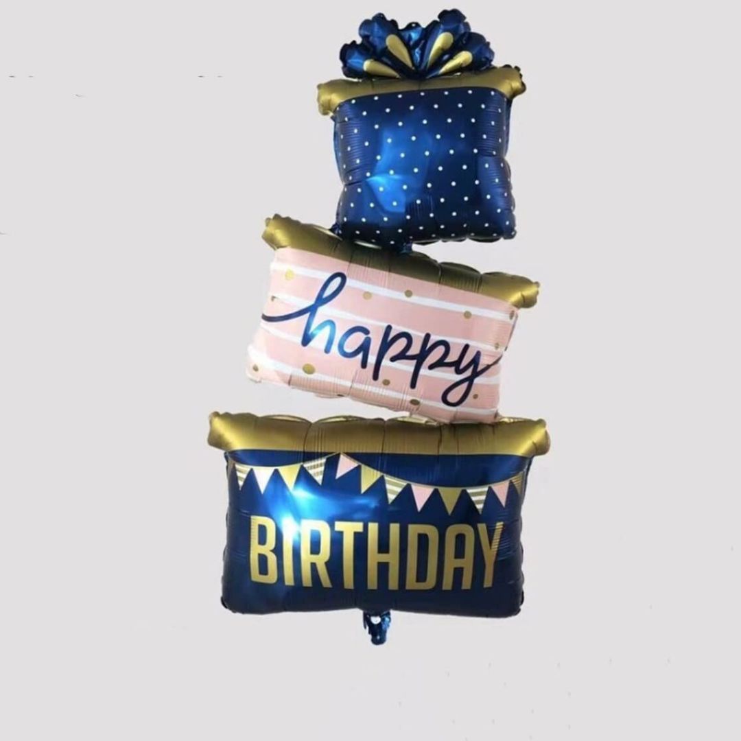 Wanna Party Triple Layer Happy Birthday Box Balloon