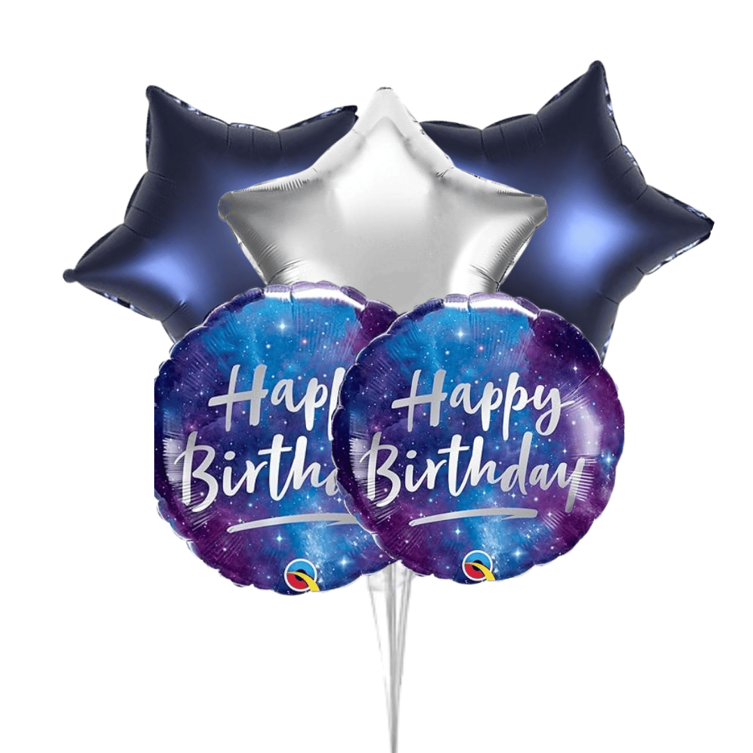 Wanna Party Happy Birthday Night Blue and Grey Stars - 5PC