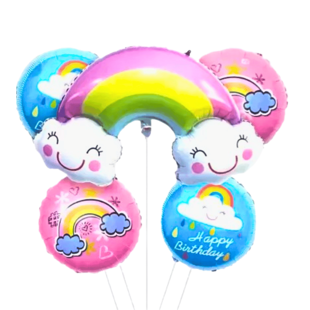 Wanna Party Rainbow Happy Birthday Balloon Set - 5PC