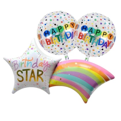 Wanna Party Happy Birthday Rainbow Stars - 3PC