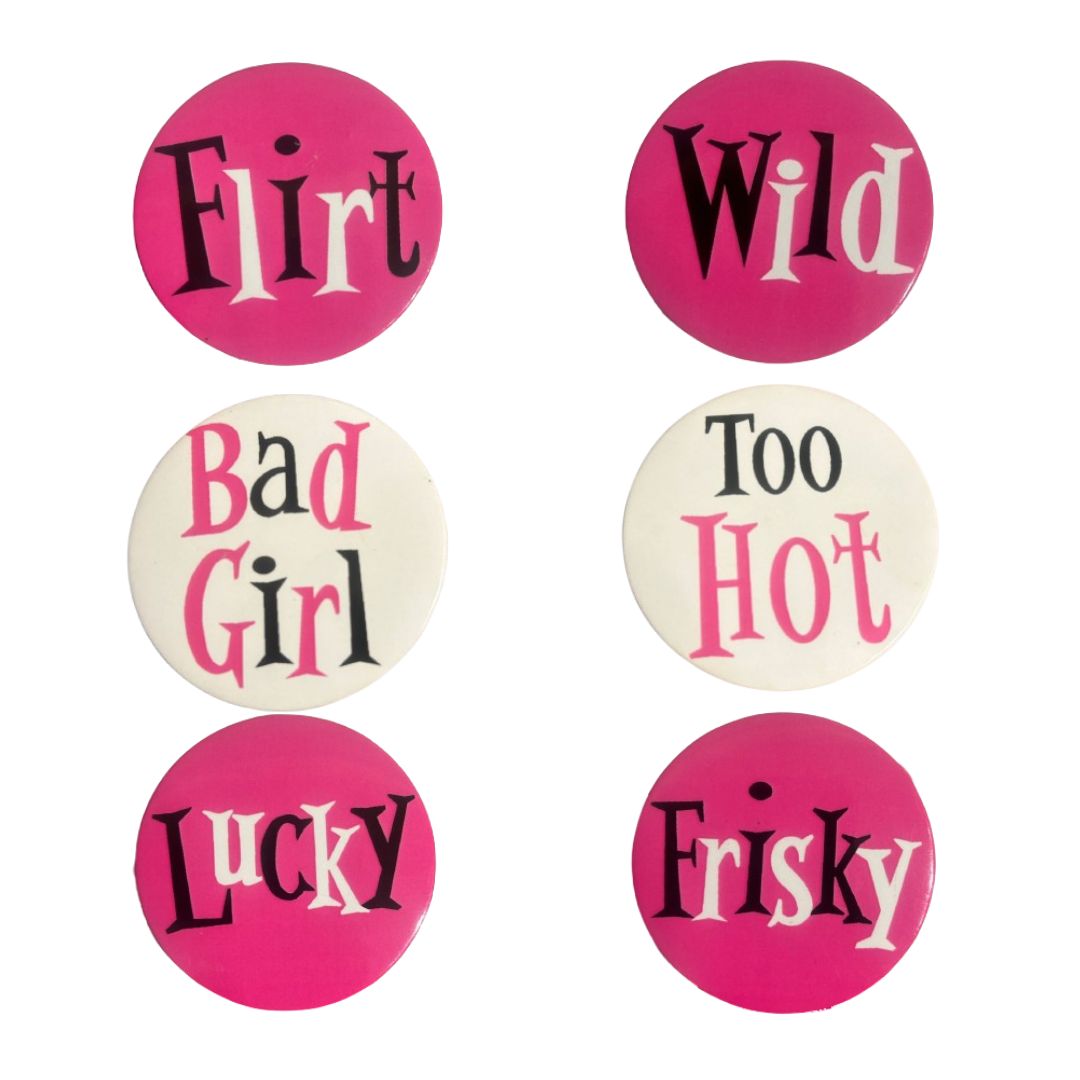 Wanna Party Bachelorette Party Buttons - Pack of 6