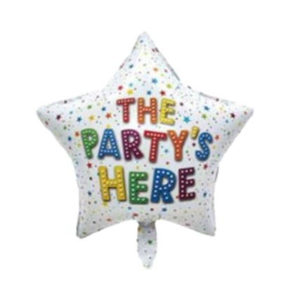 Wanna Party The Party's Here Star Shaped Balloon 18"