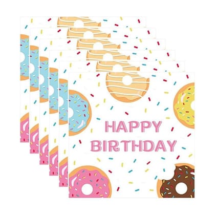 Wanna Party HAPPY BIRTHDAY Donut Theme Paper Napkins -Pack of 20