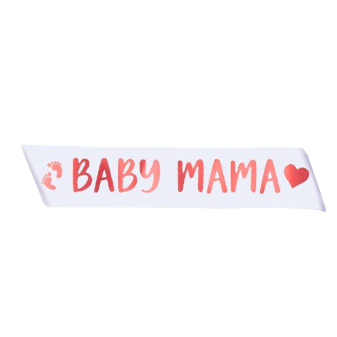 Wanna Party Baby Mama Pink & White Sash