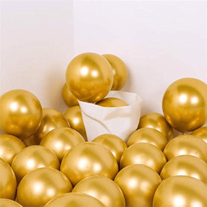 Wanna Party 9" Chrome Gold Balloons - 50PC