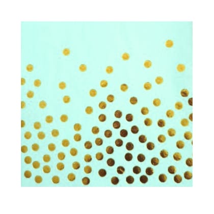 Wanna Party Light Blue Paper Napkins w/Golden Polka Dots - 20PC