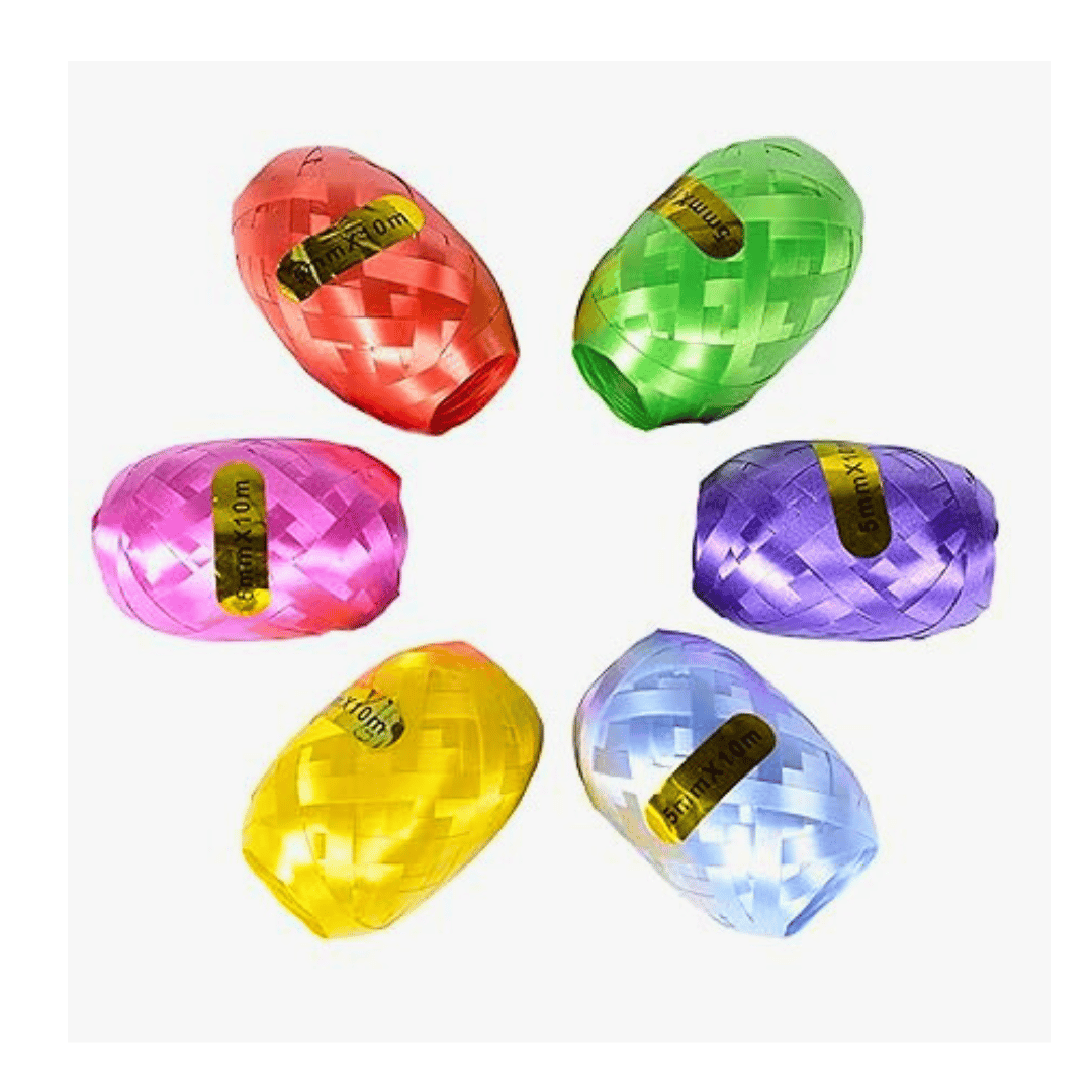 Wanna Party Multicolor Metallic Curling Ribbons for Balloon Tying - 6PC