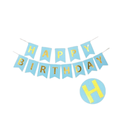 Wanna Party Happy Birthday Banner Sky Blue - Over 9FT