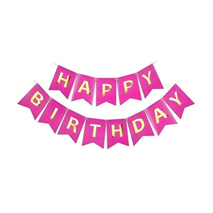 Wanna Party Happy Birthday Banner Hot Pink - Over 9FT