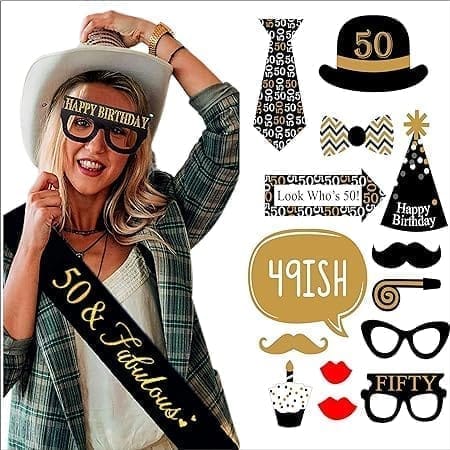 Wanna Party 50th Combo Pack Sash and Props