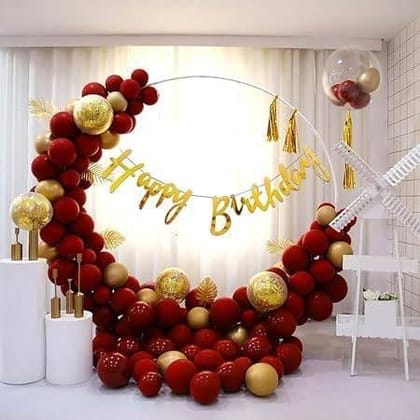 Wanna Party Elegant Birthday Decoration Items Kit - 47Pcs Including Happy Birthday Banner