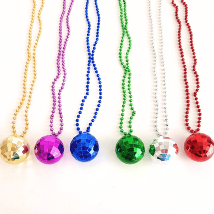 Wanna Party Disco Mirror Ball Beads Necklace - 1PC