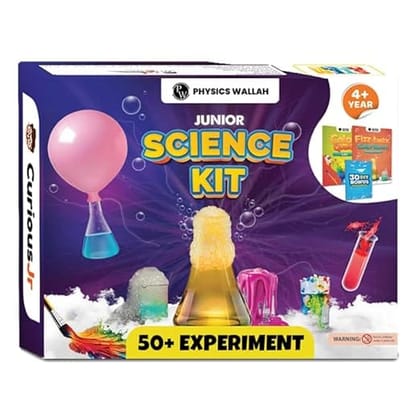 PW Junior Science Kit for Girls and Boys Age 4,5,6,7,8,9,10,11,12,13,14 Years Old, Science Kit for Kids for Birthday Gifts, 50+ Experiments of Color, Craft & Science