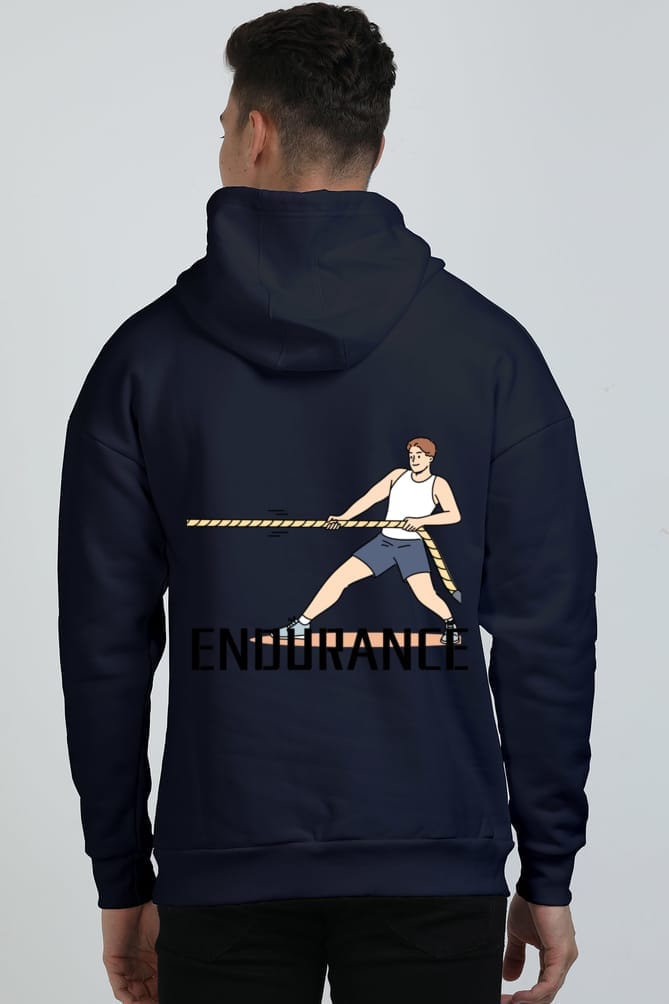 Clothikoo Premium Endurance Printed Edition Hoodie (400 GSM, Navy Blue Colour)