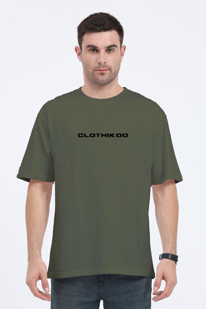 Clothikoo Classic Oversized T-Shirt (Olive Green Colour, 240 GSM)