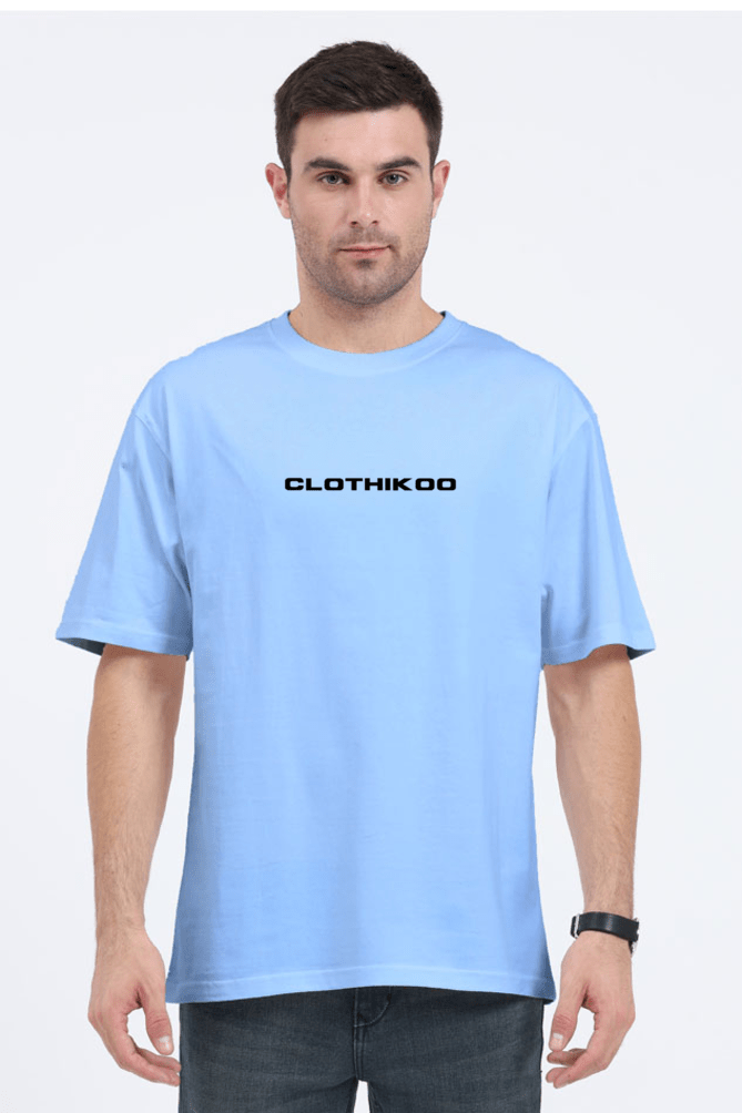 Clothikoo Classic Oversized T-Shirt (Baby Blue Colour, 240 GSM)