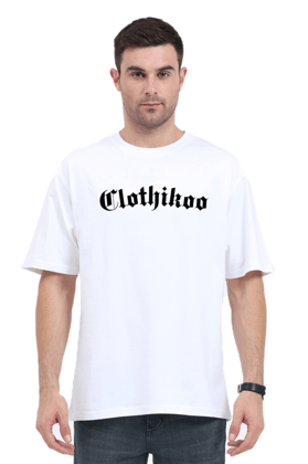 Clothikoo Classic Oversized T-Shirt (White Colour, 240 GSM)