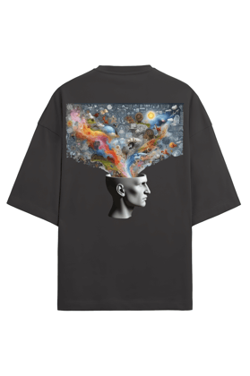 Clothikoo Premium Oversized T-Shirt (240 gsm, 100% Cotton) Power of Mind Printed Edition