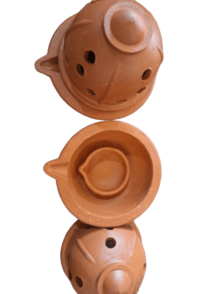 Handmade Clay Diya Oil Lamp for Diwali Decoration