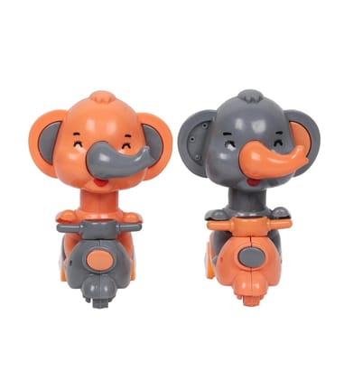 Plastic Elephant Push And Go Friction Toy For Kids (Orange) PID50349