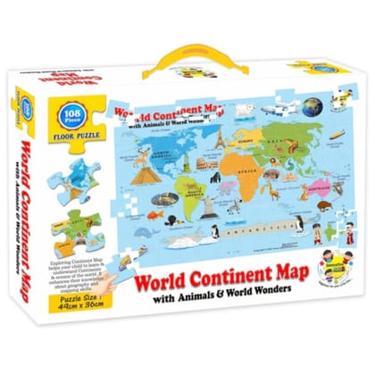 World Continent Map | Cardboard | Educational Toys | 3+ Years PID52075