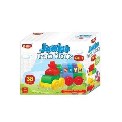 38_Pcs Set Jumbo Train Blocks | ‎Plastic | Educational Toys | 3+ Years PID52019