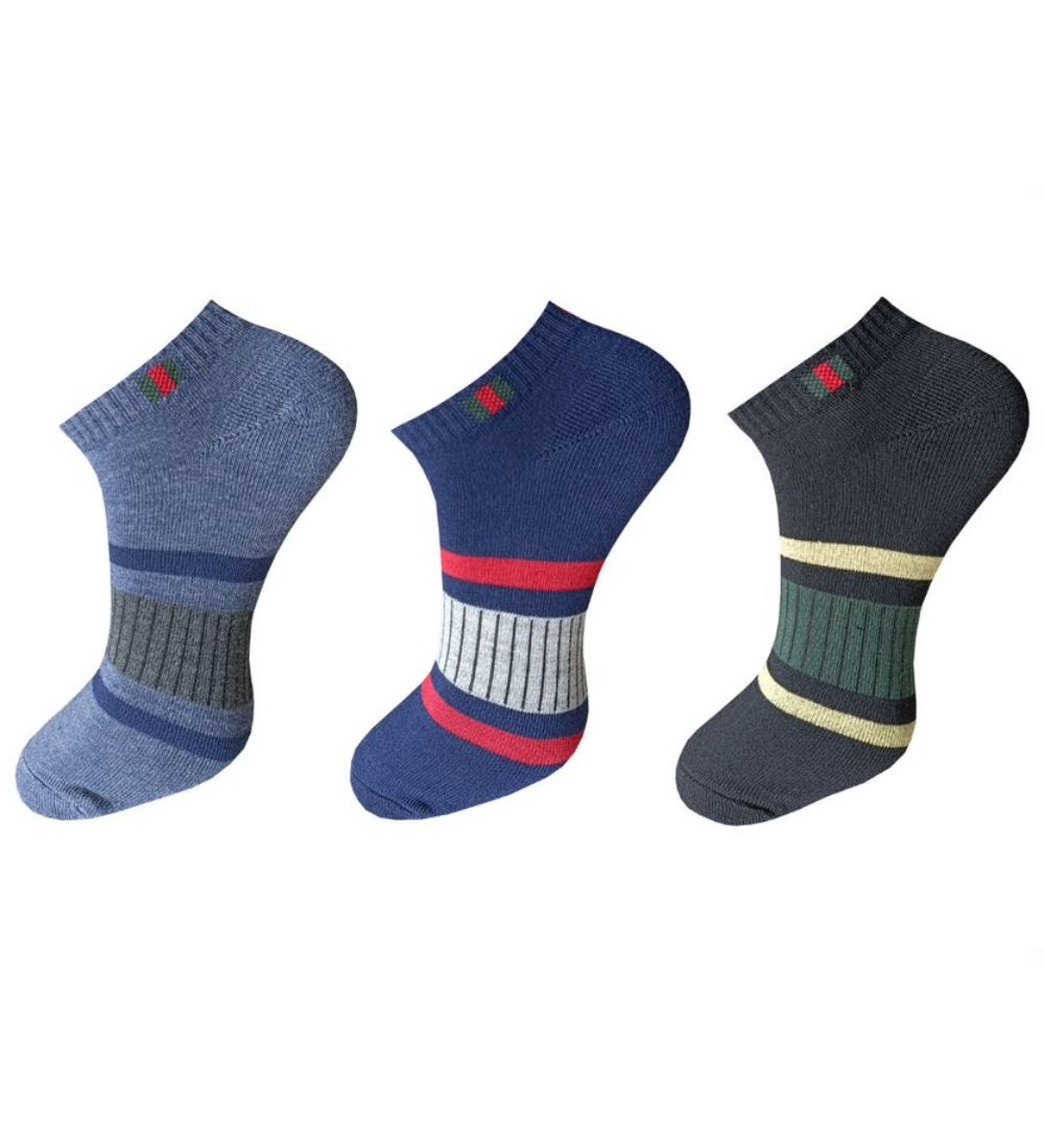 3_Pair Set Unisex Casual Cotton Printed Ankle Length Socks (Multicolor) PID54129