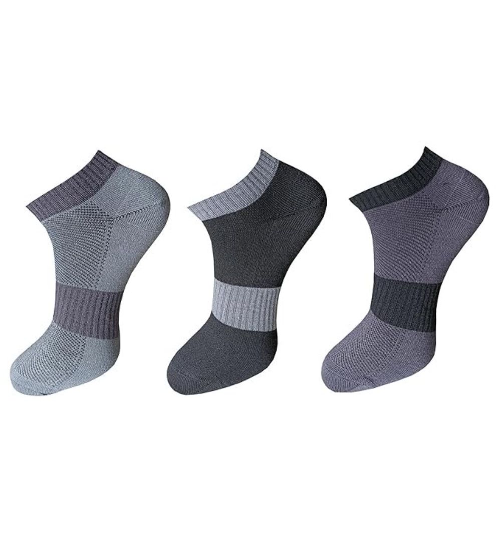 3_Pair Set Unisex Casual Cotton Solid Ankle Length Socks (Multicolor) PID54127