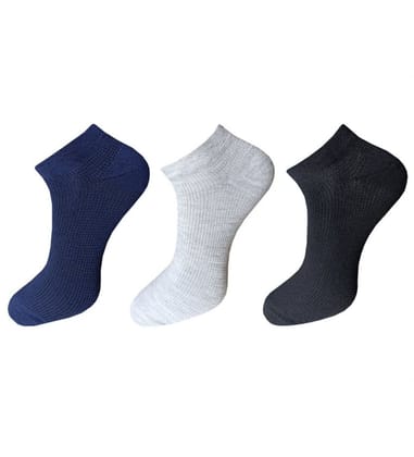 3_Pair Set Unisex Casual Cotton Solid Ankle Length Socks (Multicolor) PID54119