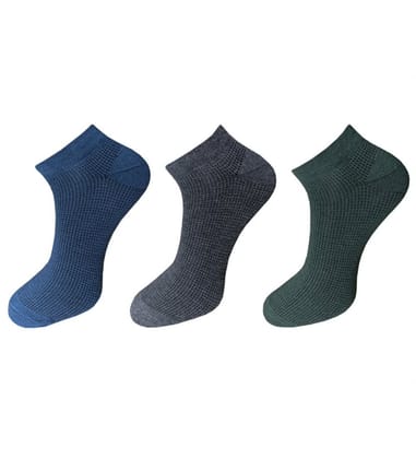 3_Pair Set Unisex Casual Cotton Solid Ankle Length Socks (Multicolor) PID54120